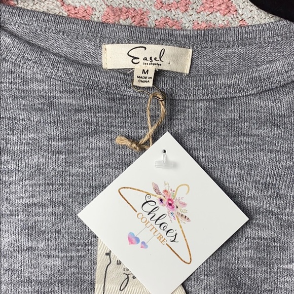 Multi Hacci Knitted Cuff Sleeve Sweater - Grey - Picture 9 of 9